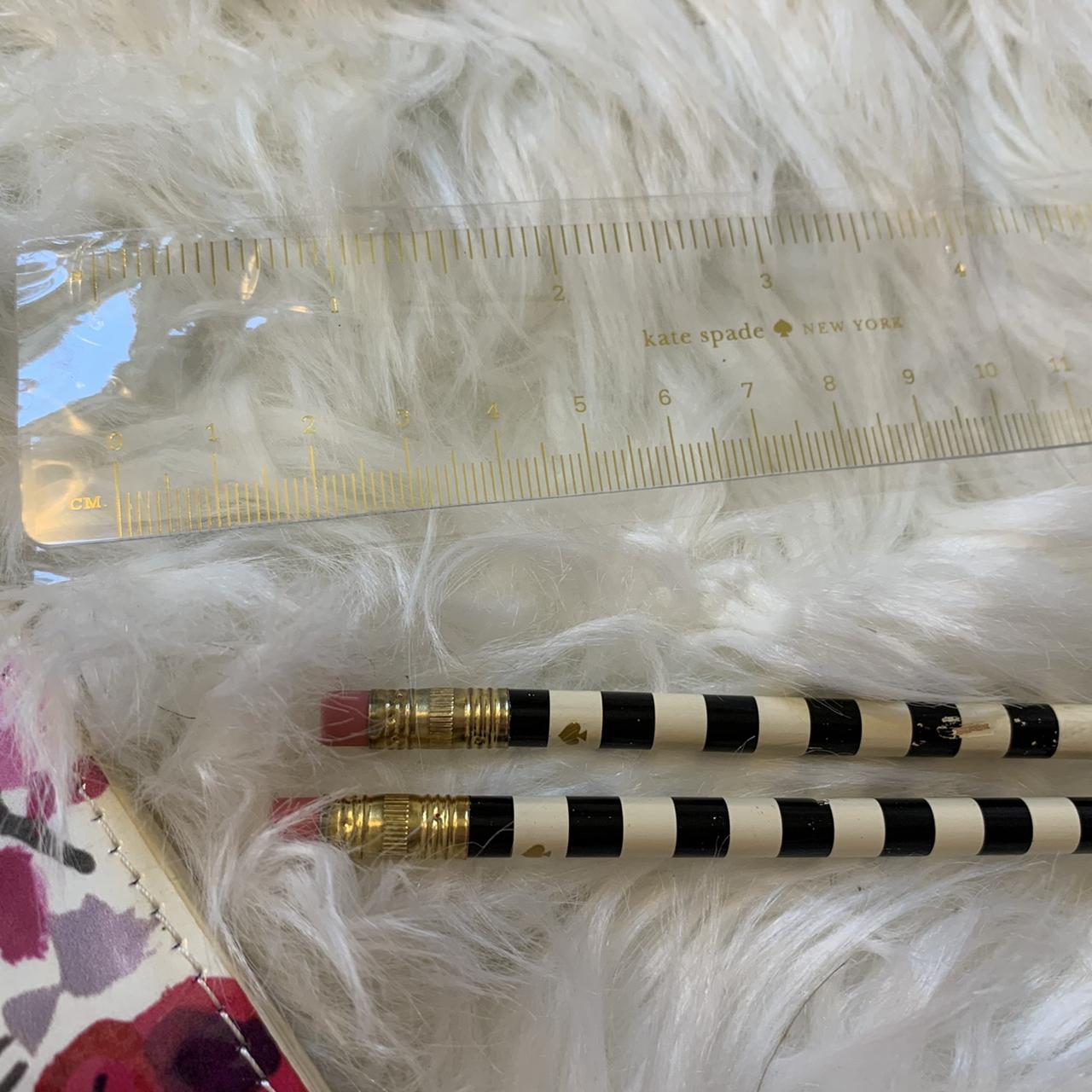Kate Spade pencil case with pencils, a ruler, and an - Depop