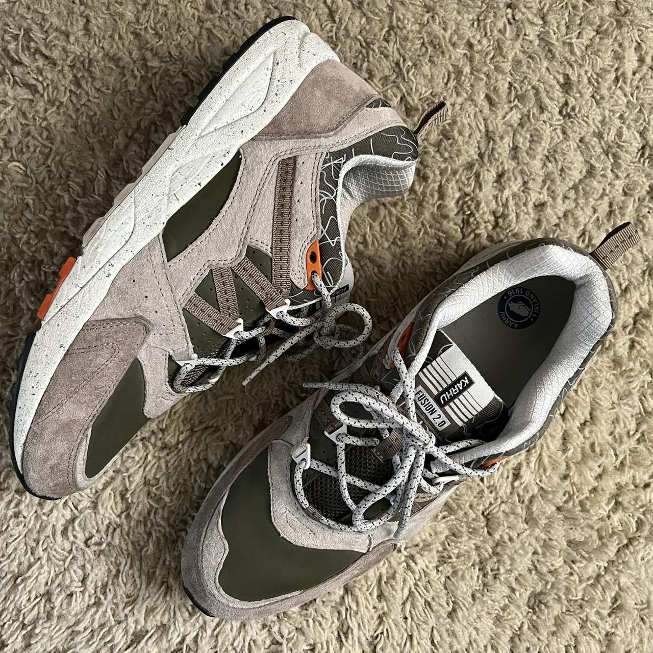 Karhu Men's Tan and Khaki Trainers Depop