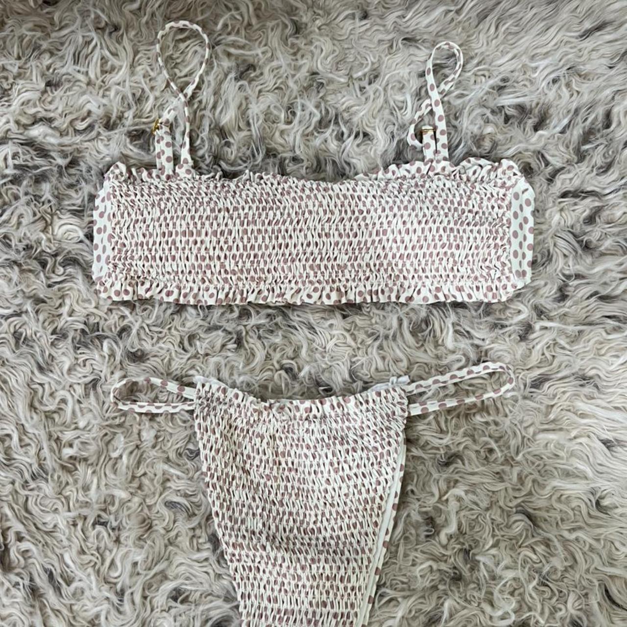 Women's Pink and White Bikinis-and-tankini-sets | Depop