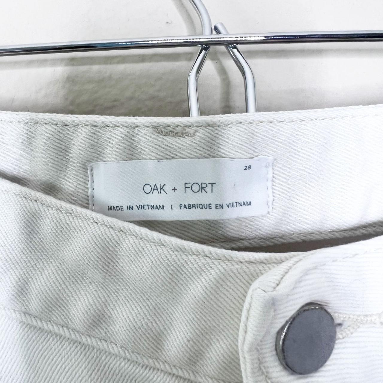 Oak + Fort Women's White Straight Leg Mom Jeans Size... - Depop
