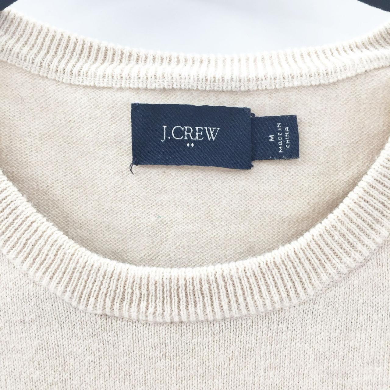 J. Crew Men's Tan Crew Neck Pullover Sweater Size... - Depop