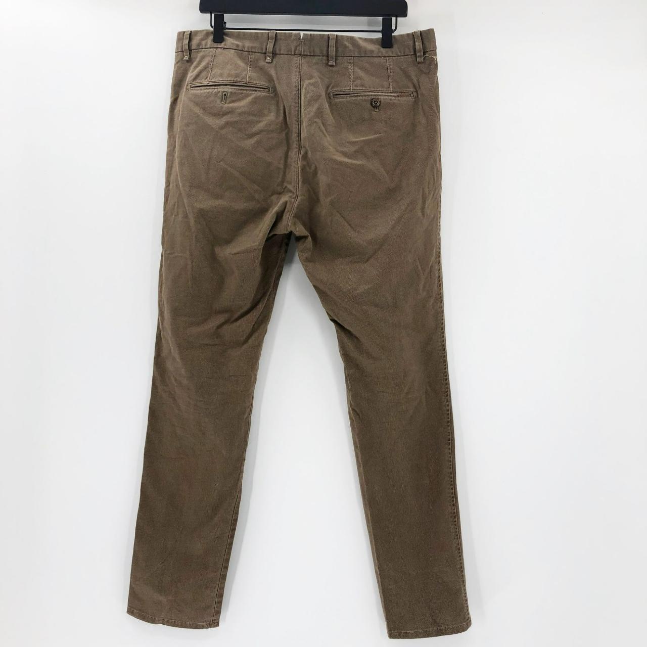 Massimo Dutti Men's Brown Slim Fit Straight Leg... Depop