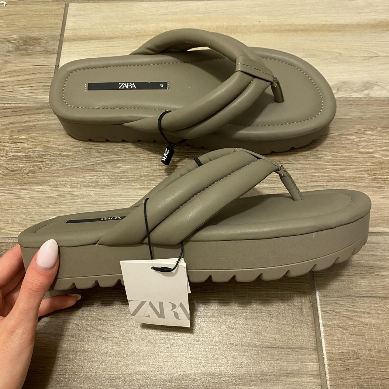 zara flip flop heels
