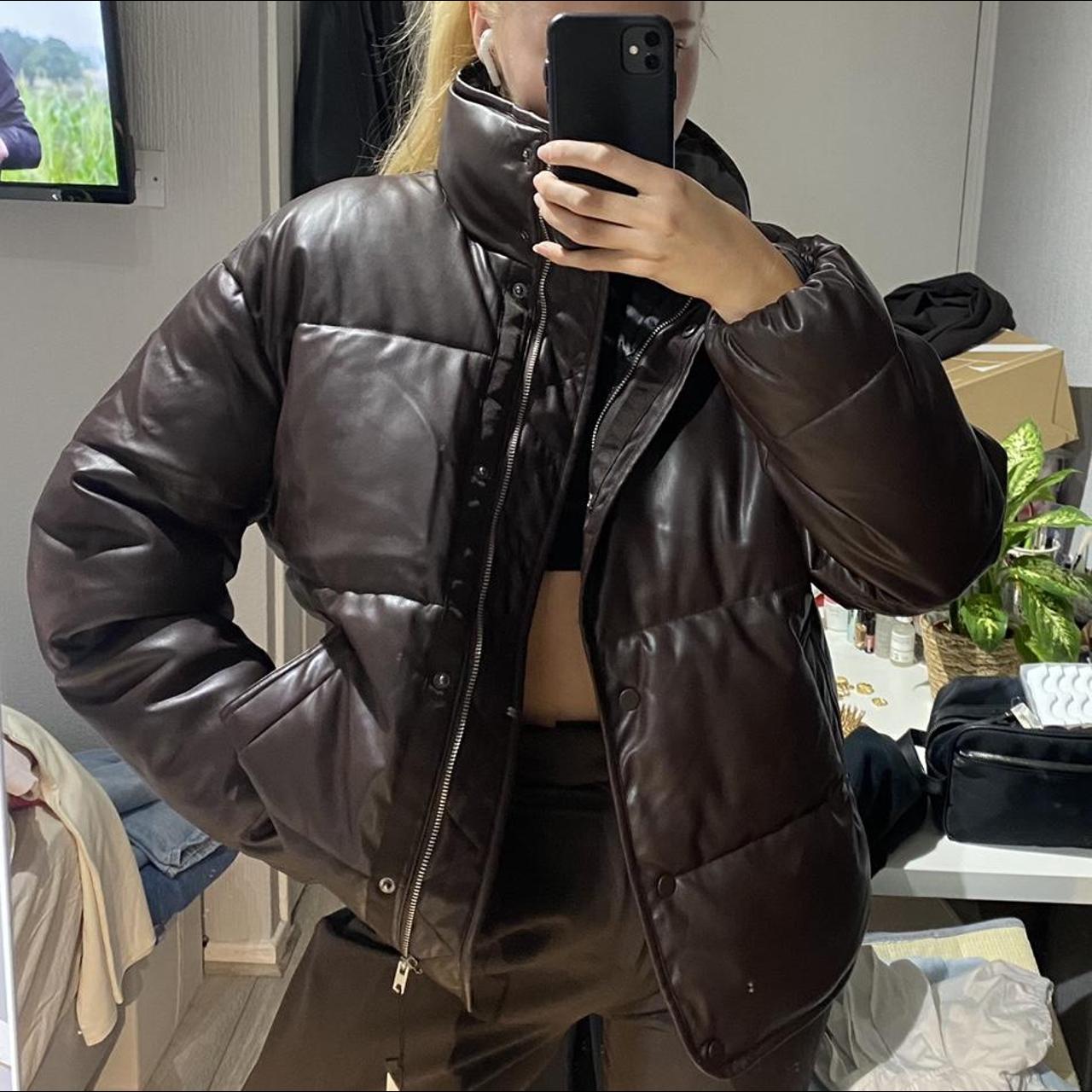 Zara - Faux Leather Puffer Jacket - Black - Men
