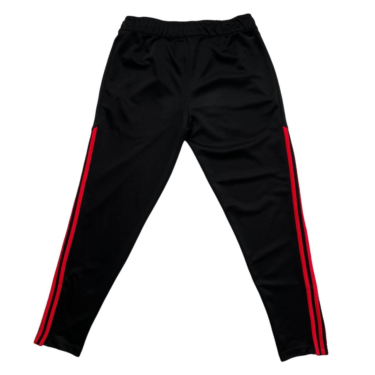 Adidas Black Joggers Trackpants with Red Panel... - Depop