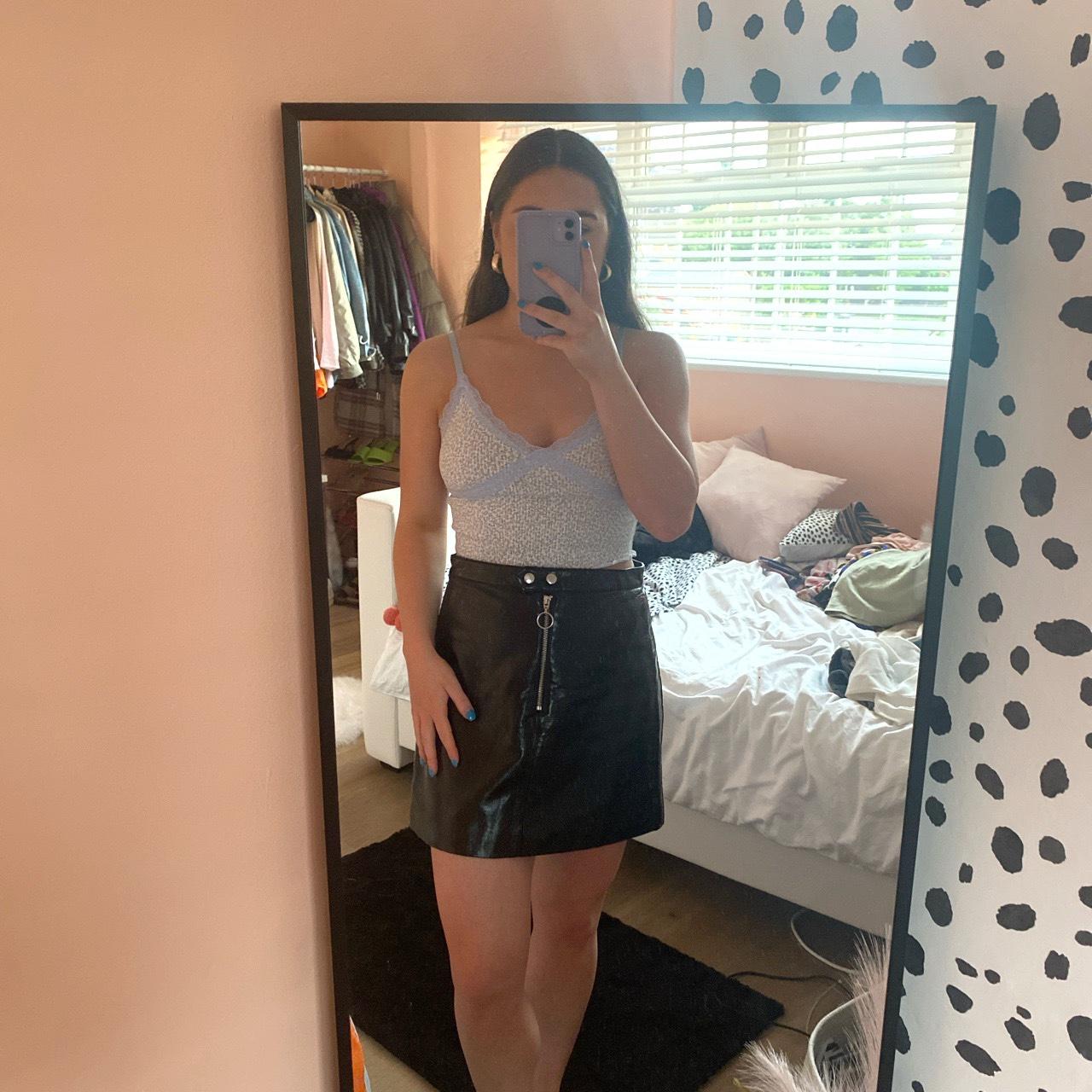 Depop vinyl outlet skirt