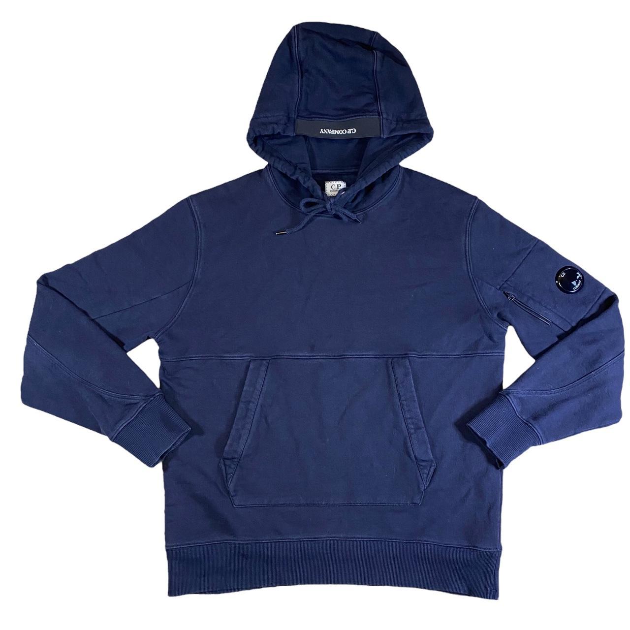 cp company zip up hoodie navy