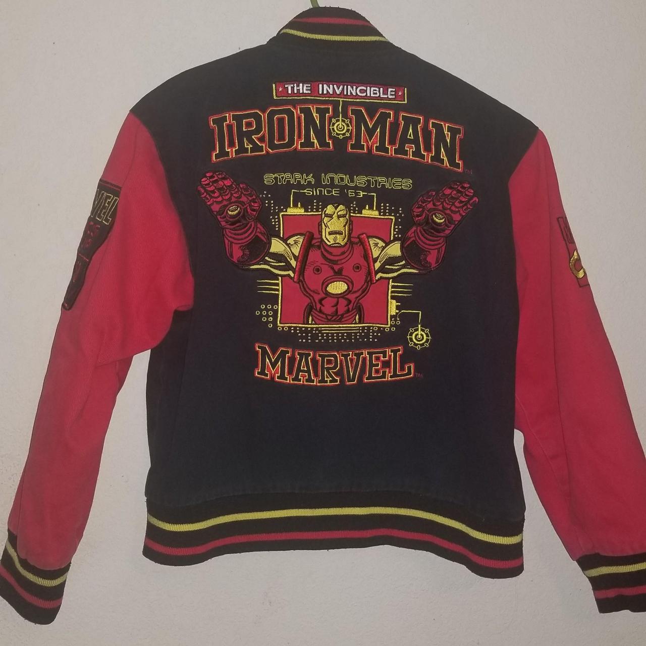 2011 Marvel Iron Man Varsity Style Jacket Size... Depop