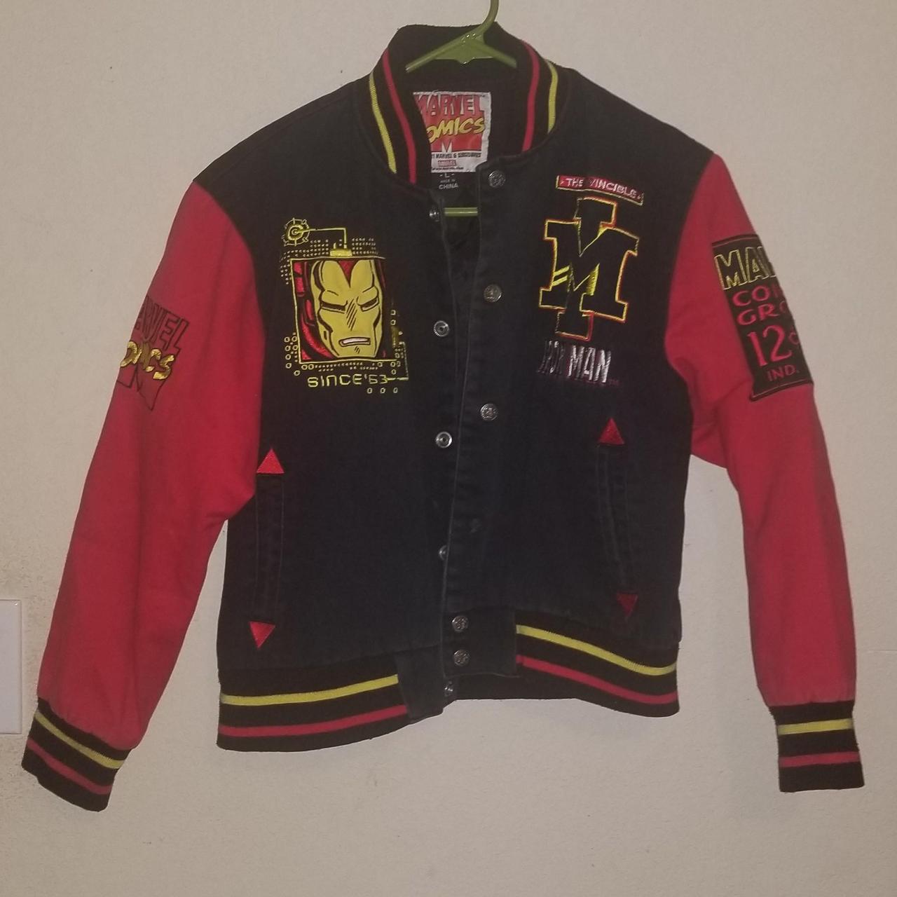 2011 Marvel Iron Man Varsity Style Jacket Size... Depop