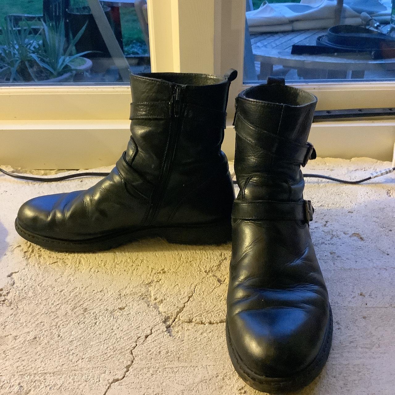 Clarks black buckled boots Lots of life... - Depop