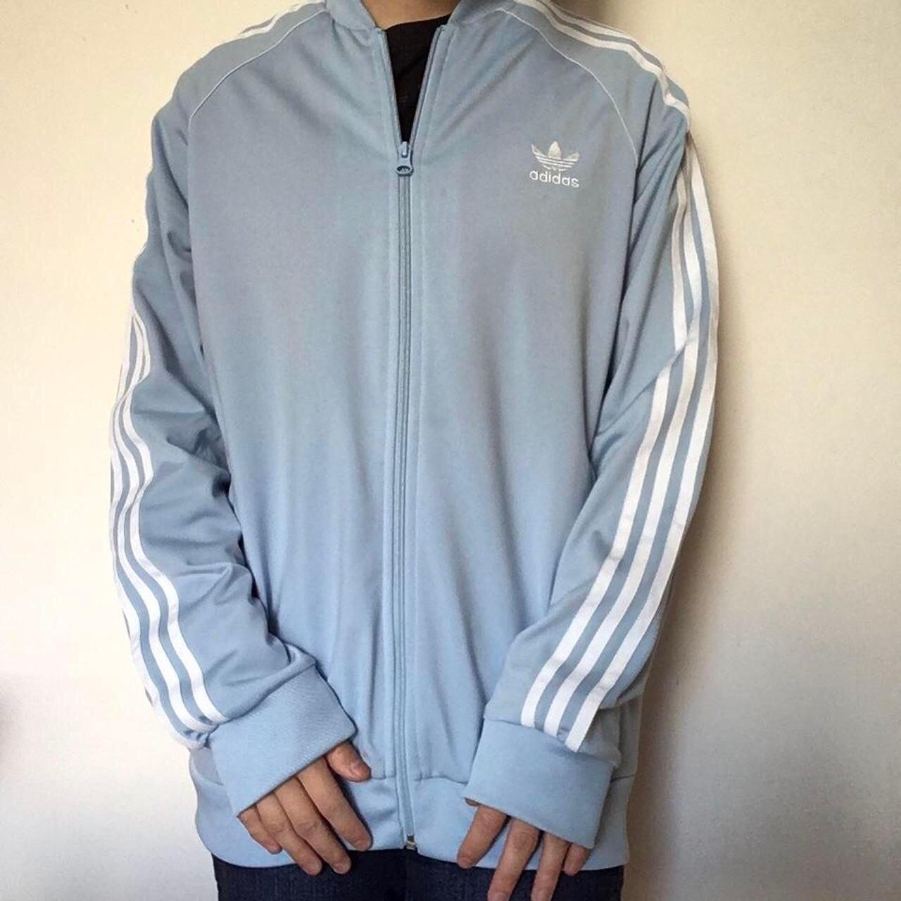 powder blue adidas jacket