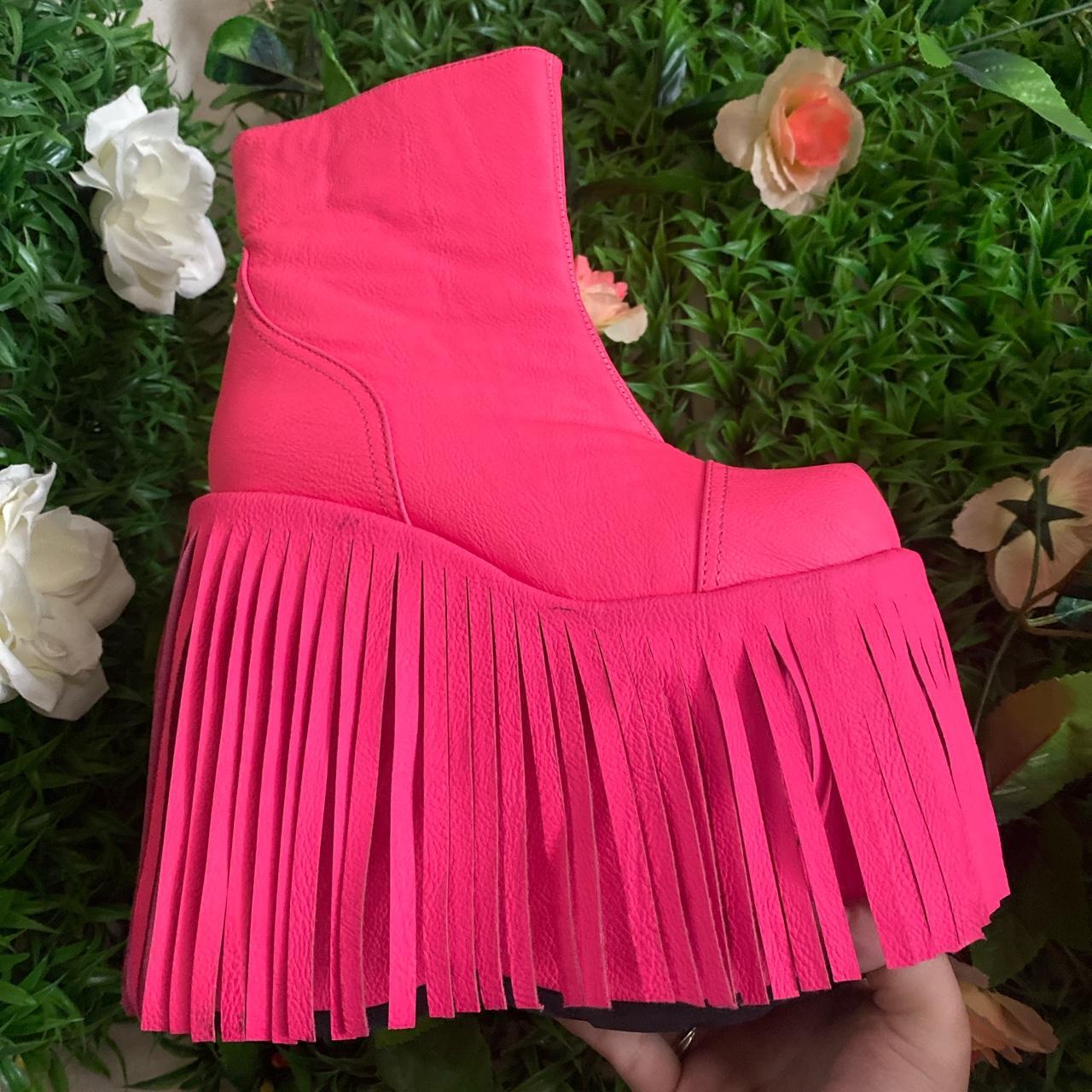 demonia trinity boots pink