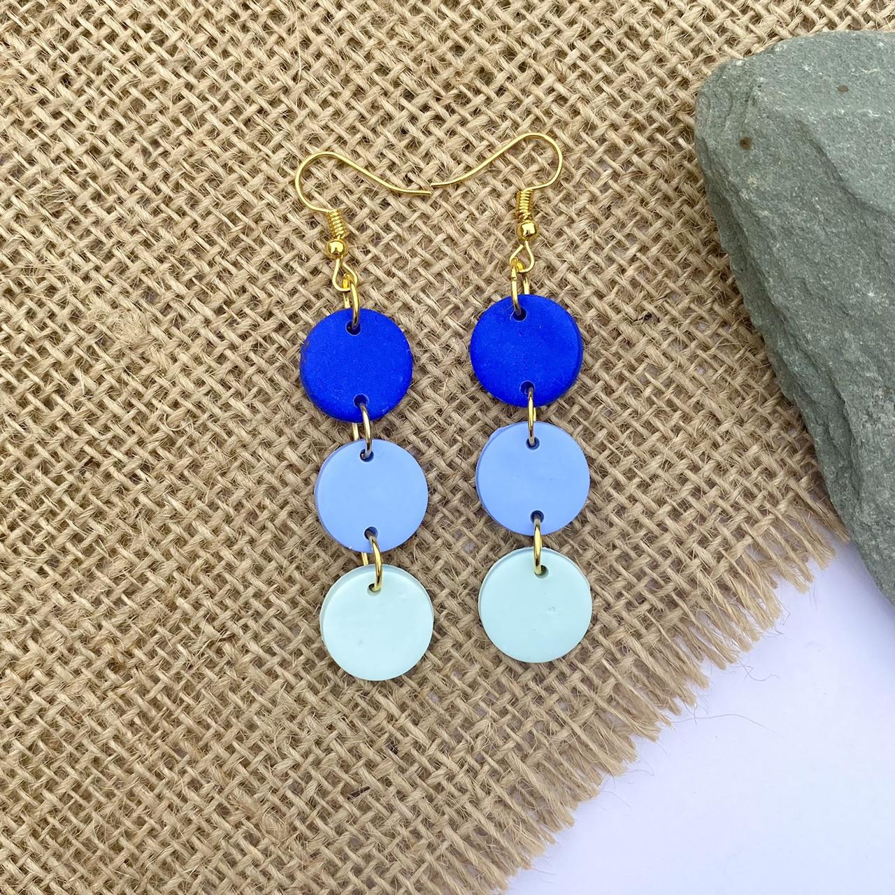 POLYMER CLAY EARRINGS!! 🎉The blue gradient earrings... - Depop