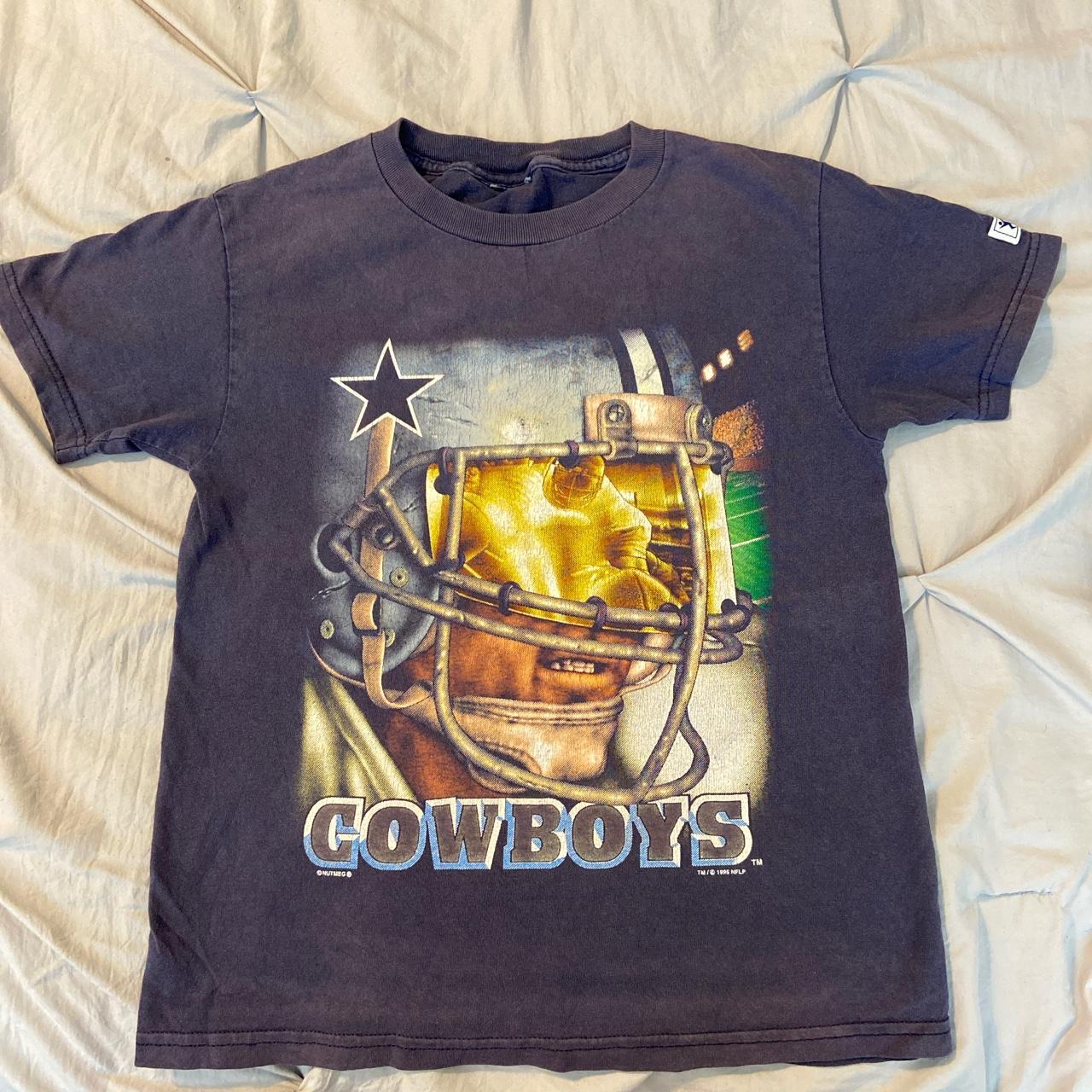 70s Blue White NFL Dallas Cowboys Football Track - Depop