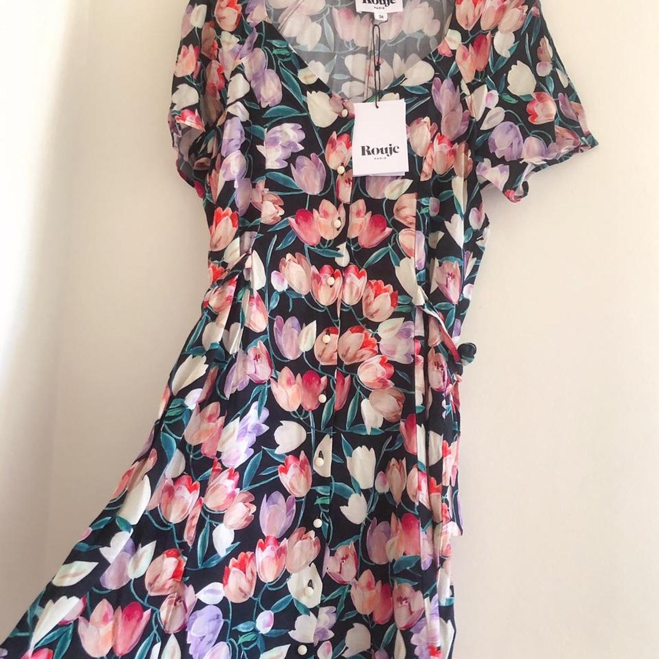 Rouje dress, tulip print. Sold out item. Never worn.... - Depop