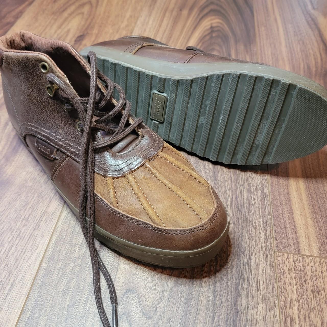 Polo Brown Leather Duck Boot Sneaker Size