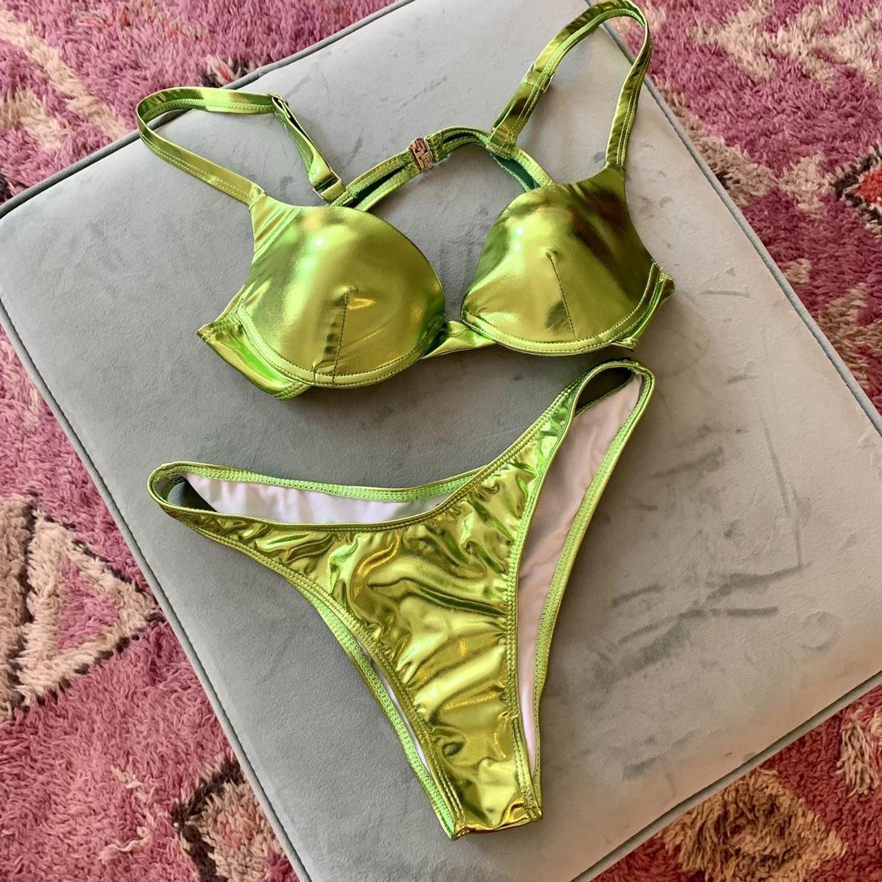 Iconic metallic green push up boob bikini!!! I have