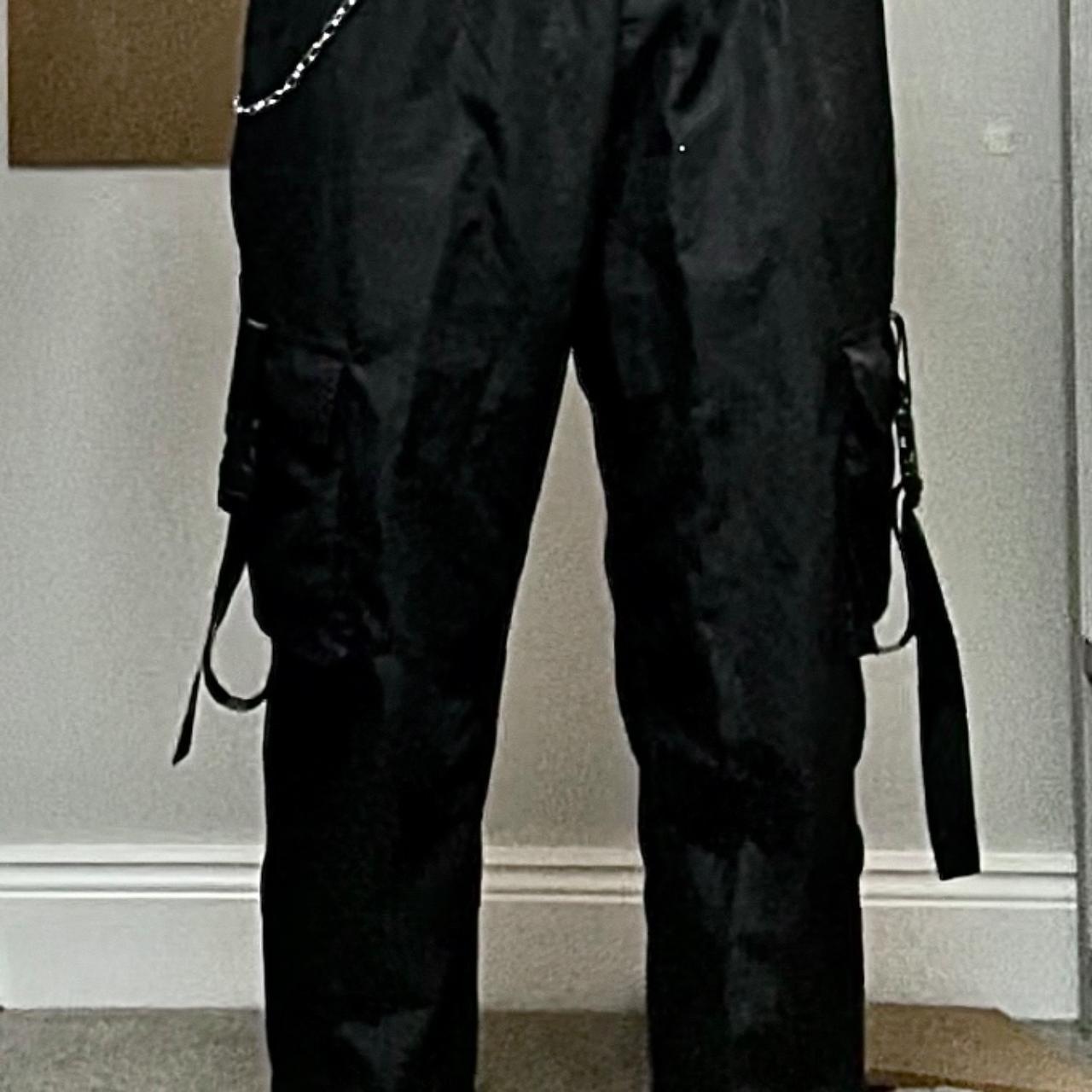 Techwear cargo pants. High, elasticated waist, with... Depop