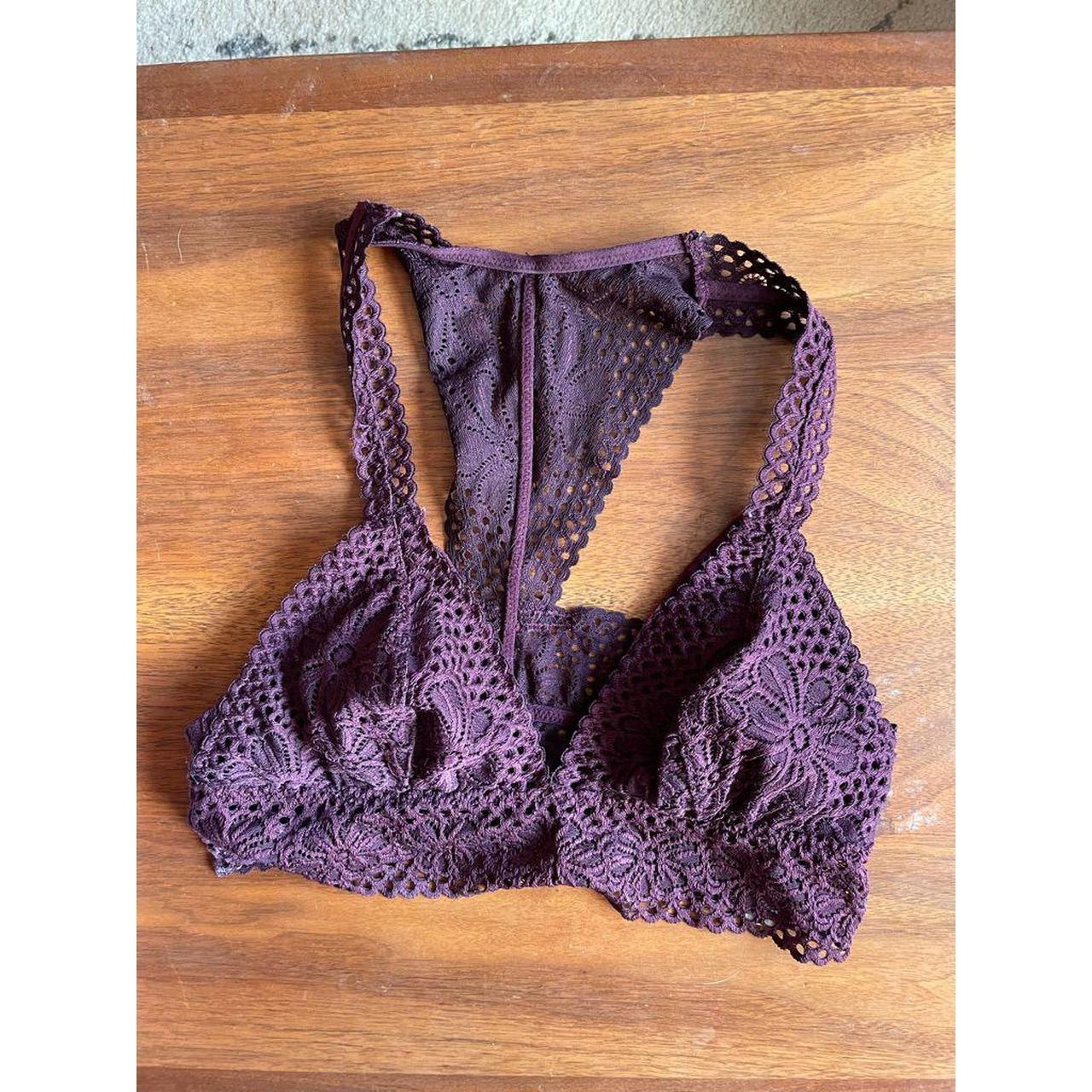 Aerie Bralette Size Medium Burgundy Lace... - Depop