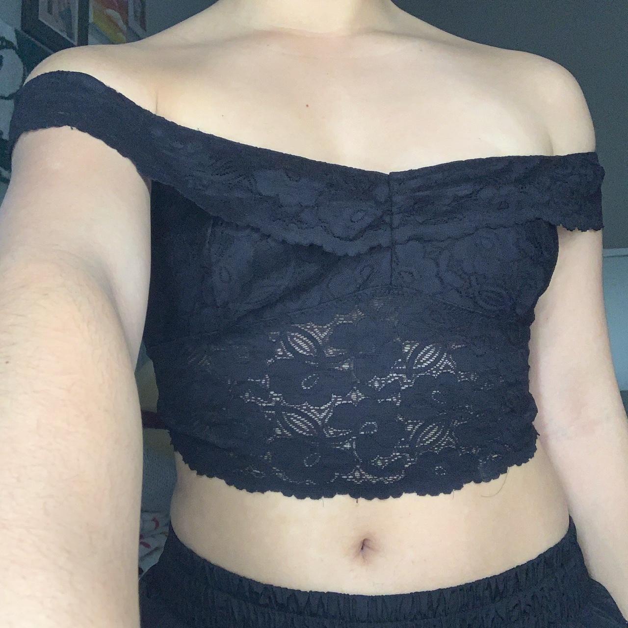 Off the shoulder lace bralette top, Worn—-good