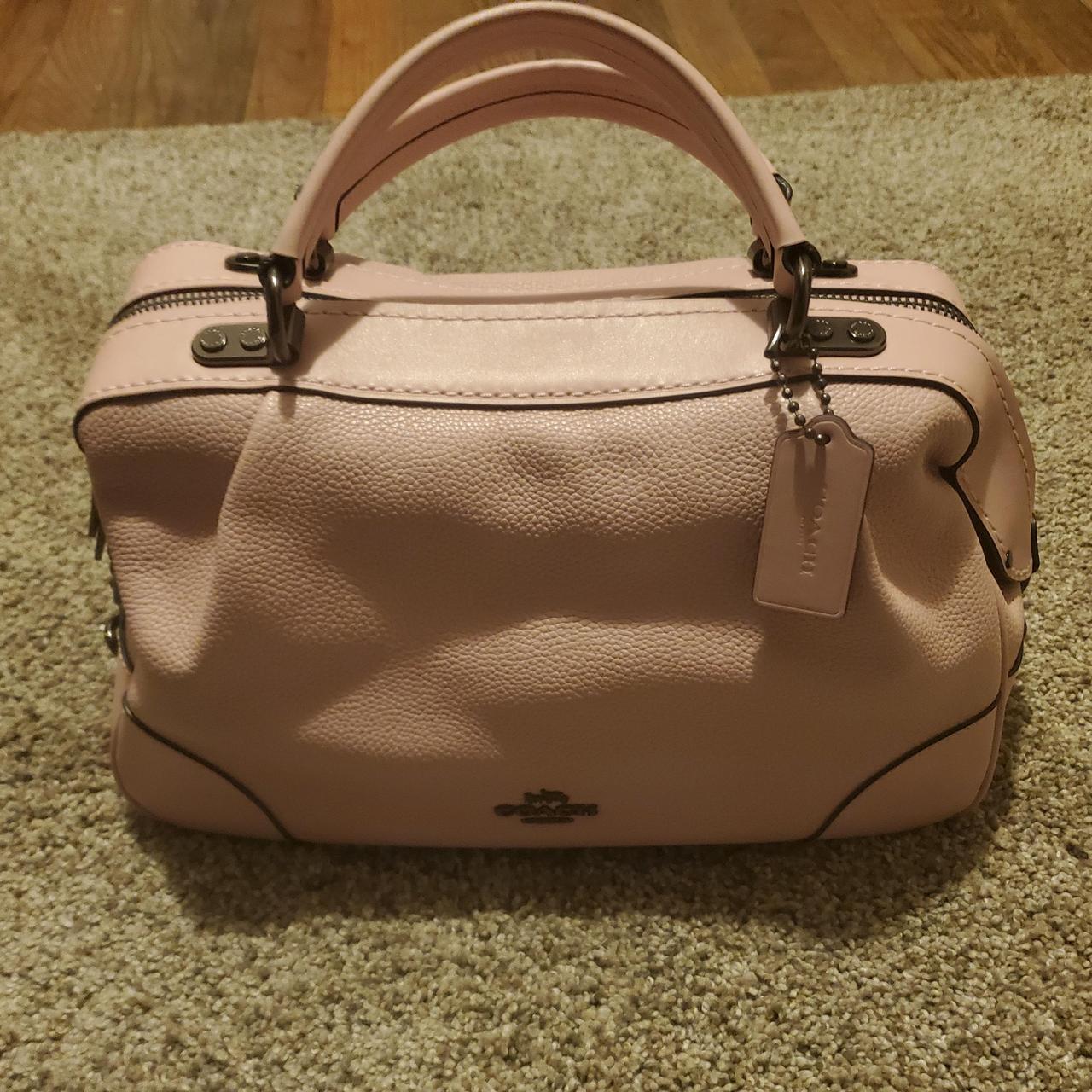 New Coach Polished Pebble Leather Lane Satchel... Depop