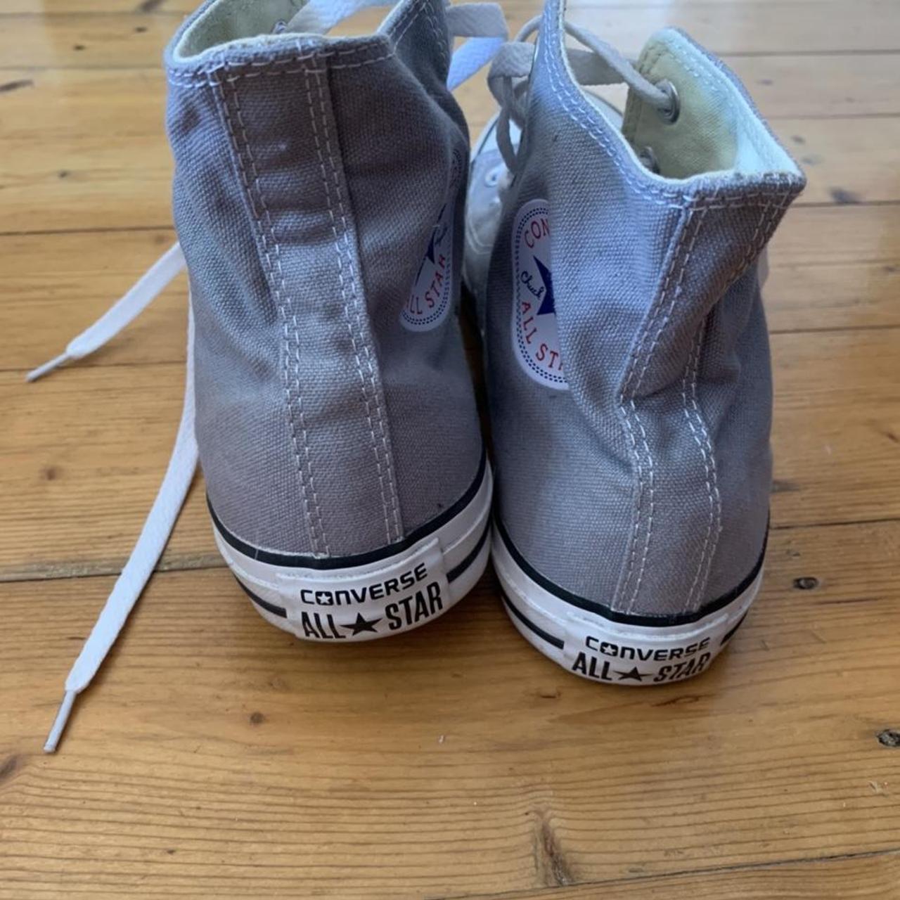 Grey high top Converse. Worn once. Good condition.... - Depop