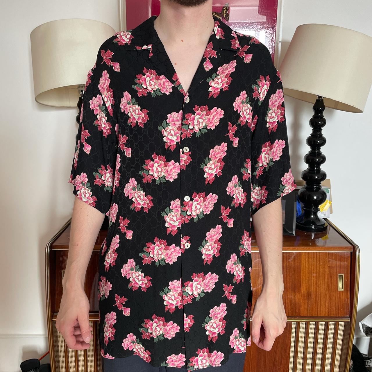 Gucci Black Silk Peony Print Bowling Shirt – BlackSkinny