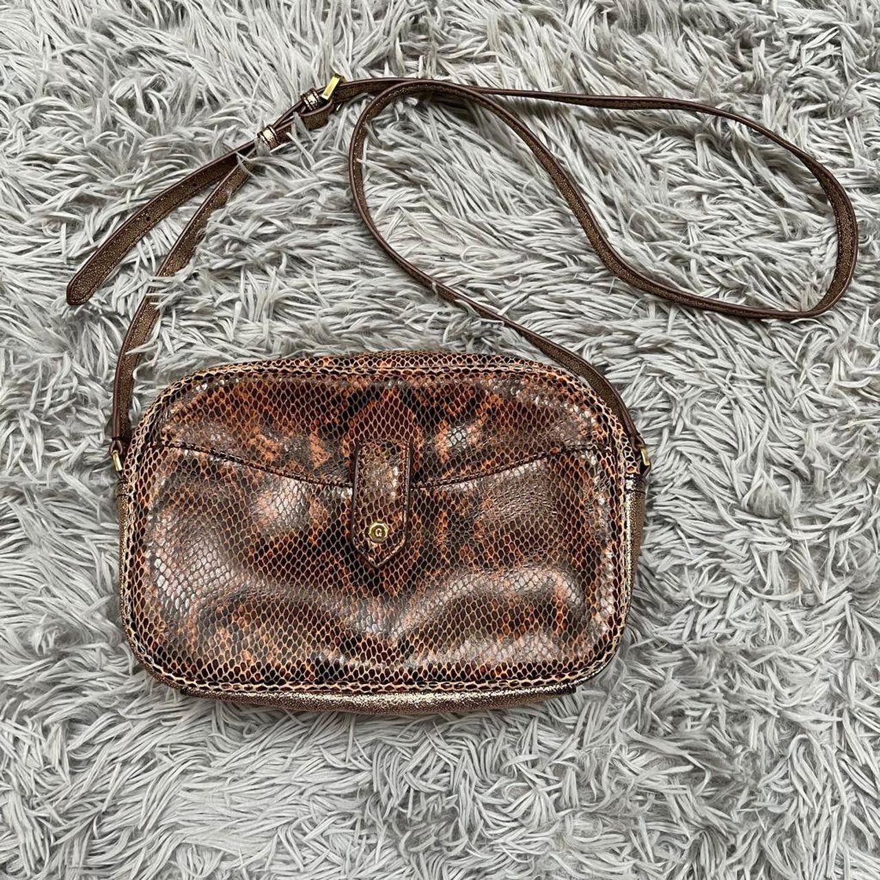 G.I.L.I Leather Snakeskin Crossbody Bag Depop