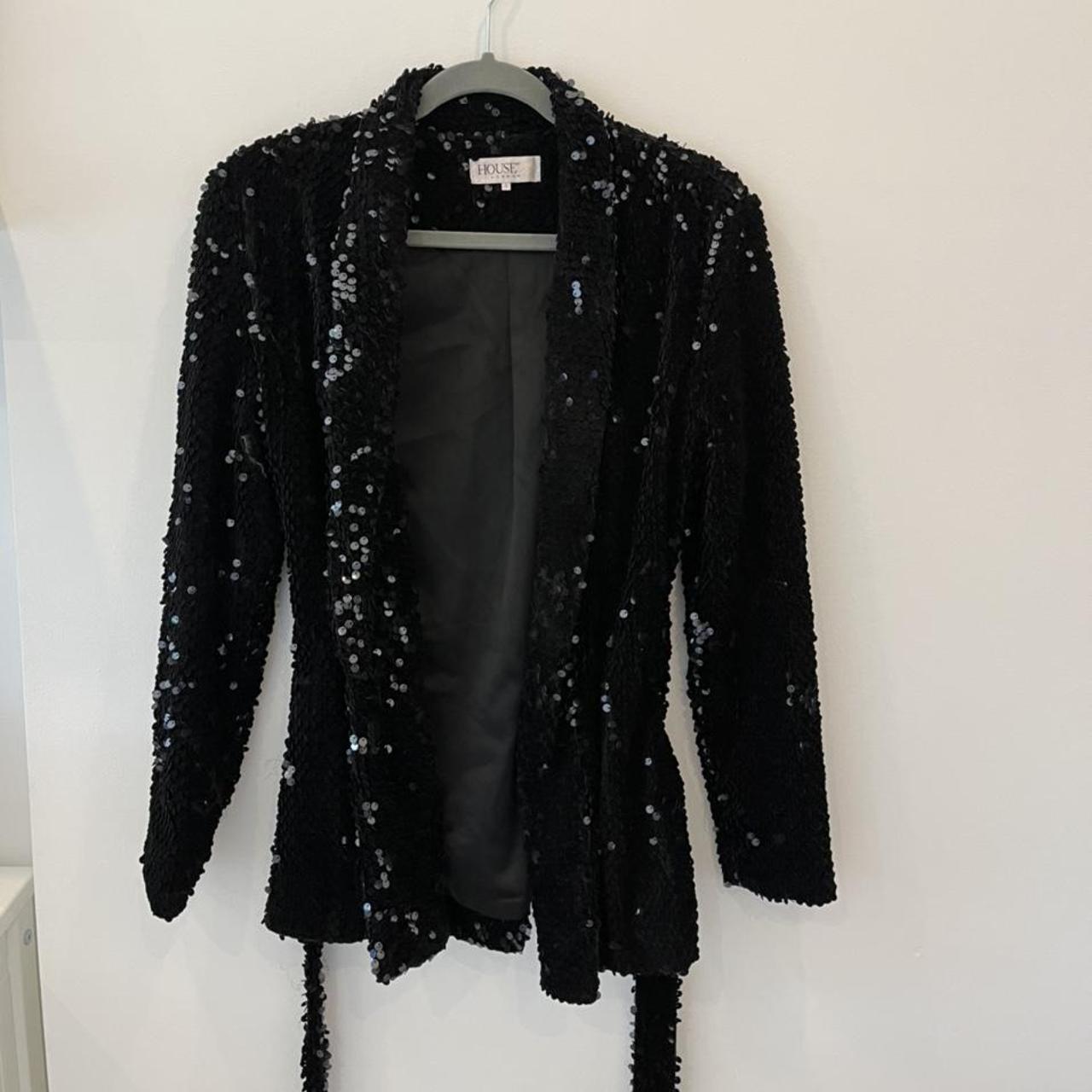 House of CB Sequin Belted Blazer Jacket Size - Main Image