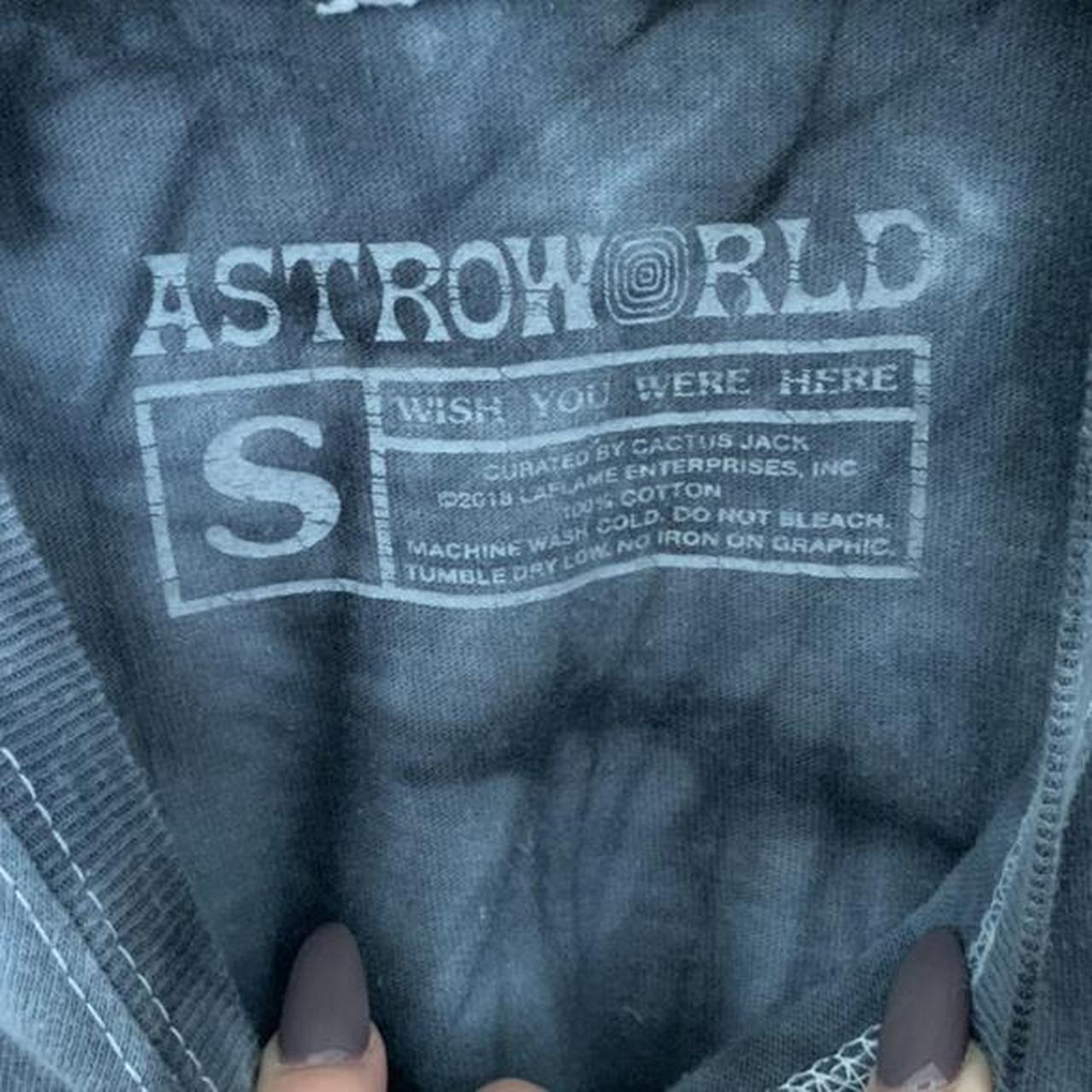 travis scott astroworld merch. back a little faded. - Depop