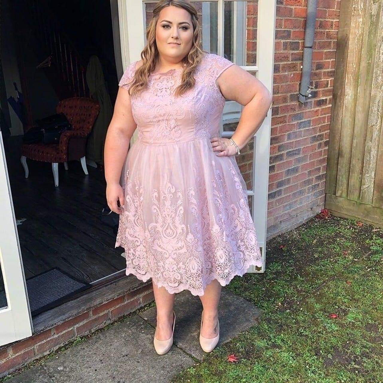 Mink colour lace dress Depop