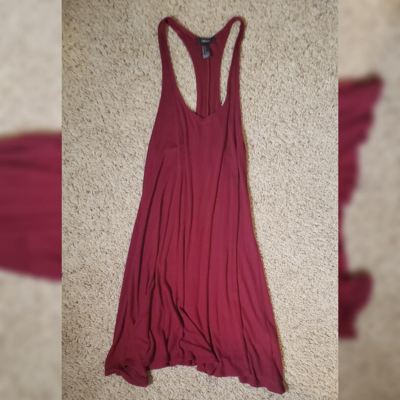 forever-21-women-s-burgundy-dress-depop