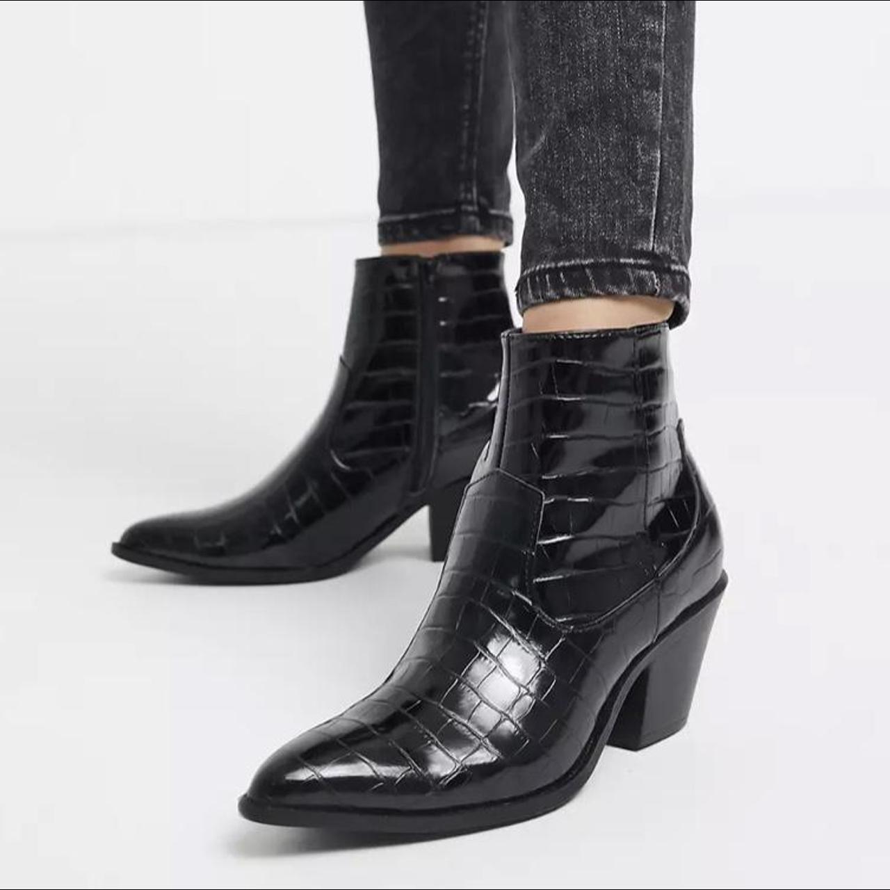 new look black pointed boots