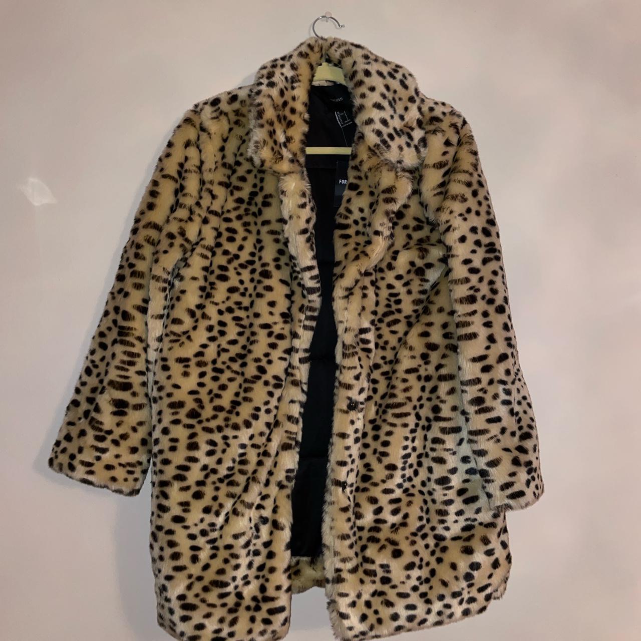 Faux fur cheetah print outerwear coat #cheetah... - Depop
