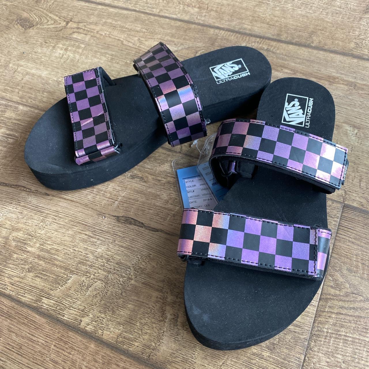 vans checkered sandals 2 straps