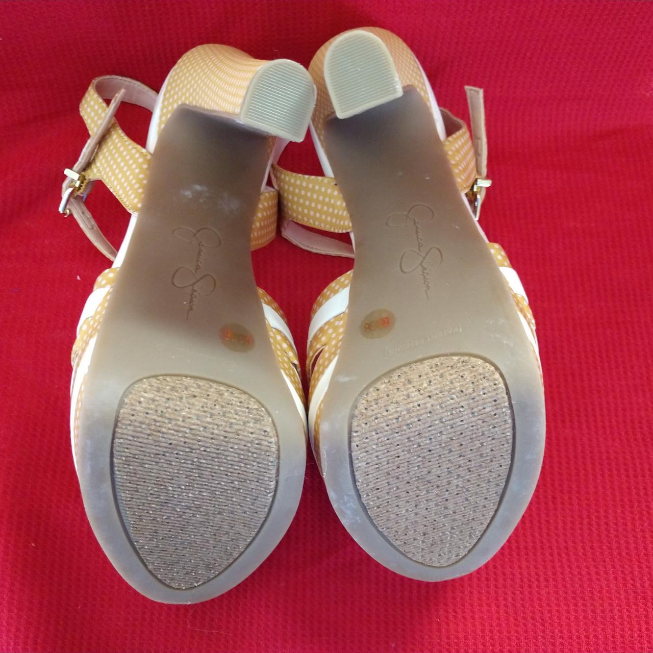 Jessica Simpson Platform Sandals, Yellow & White,... - Depop