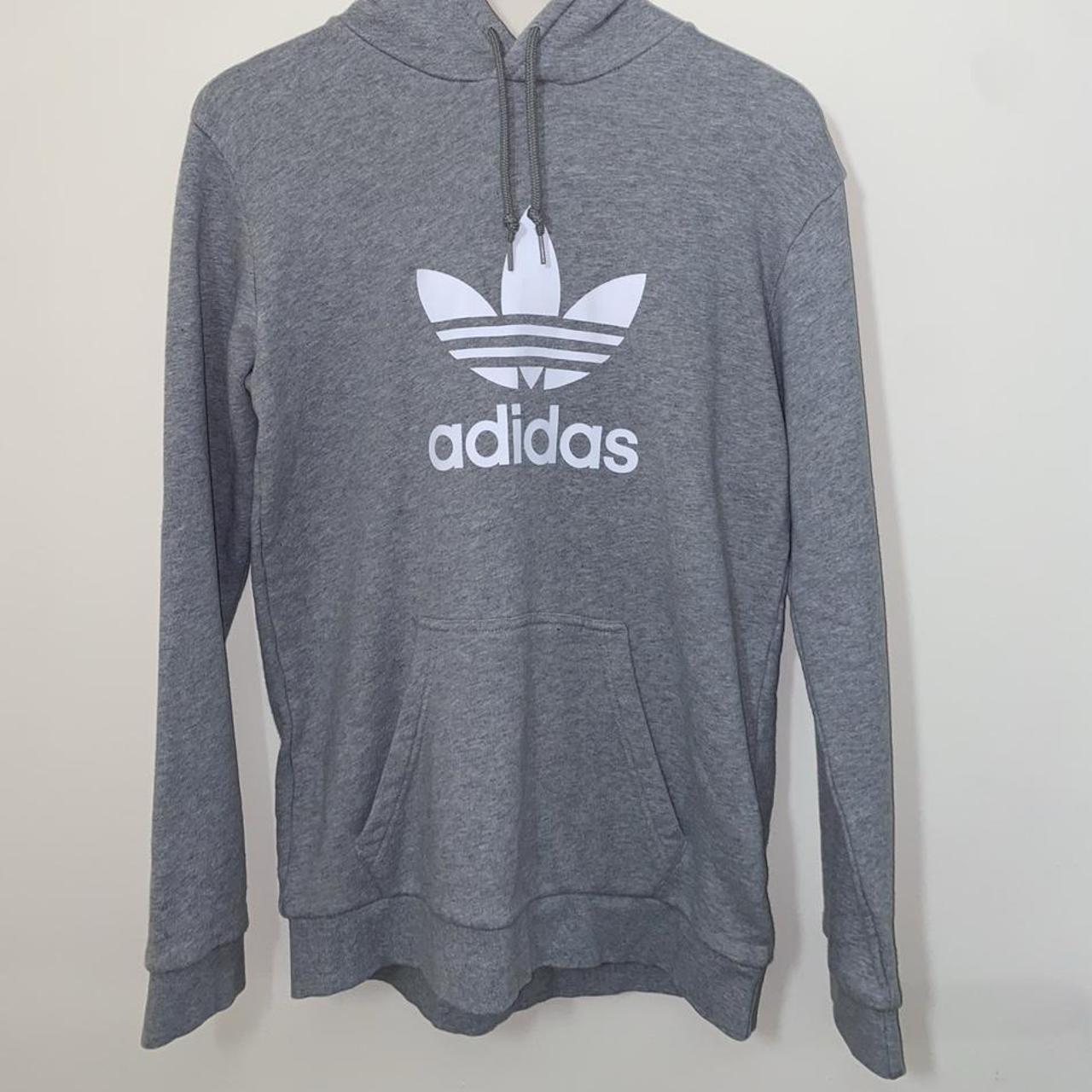 Adidas Men's Grey Hoodie | Depop