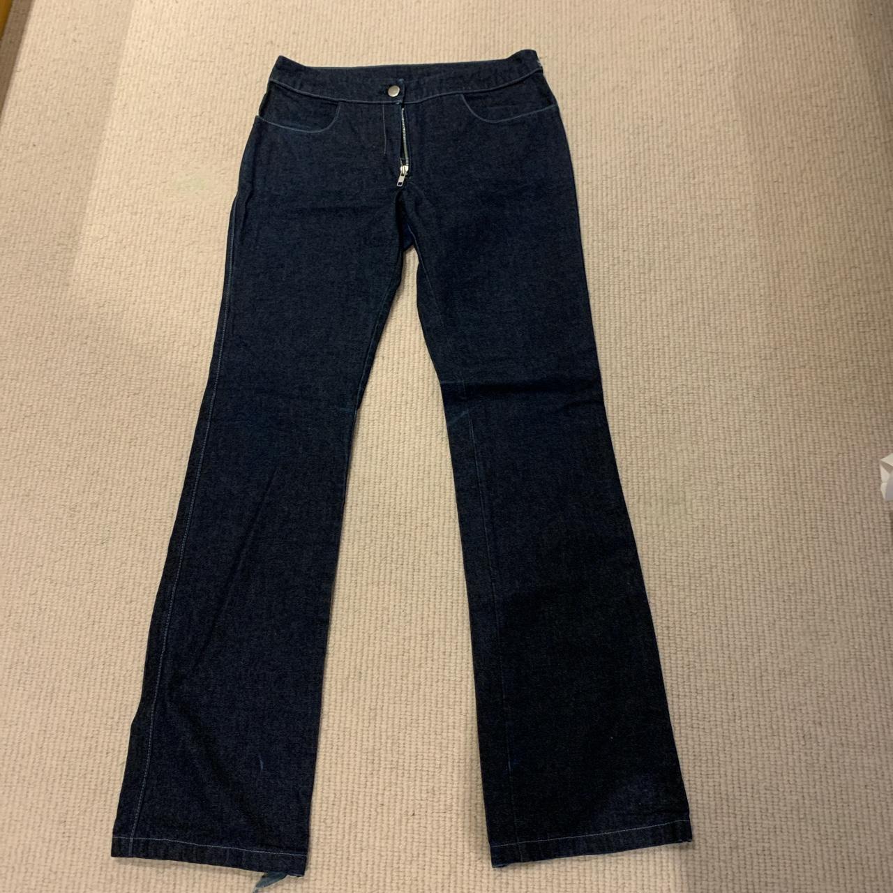 Women's Navy and Blue Jeans | Depop