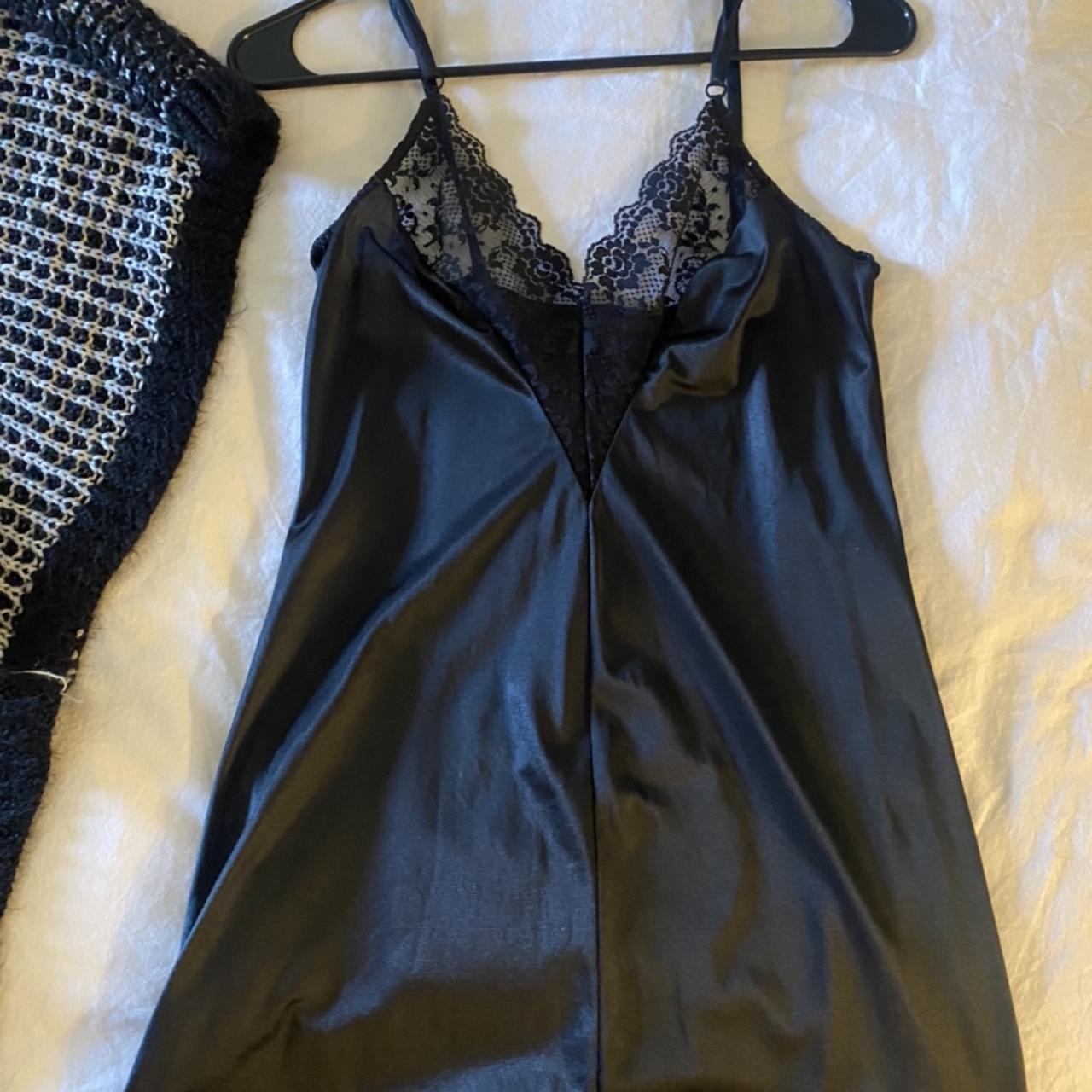 MIDI length black lingerie nightgown. She’s gorgeous... - Depop