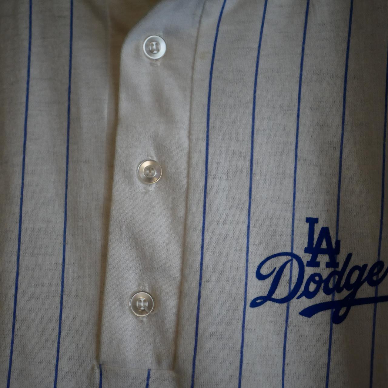 LA DODGERS Half Button Up Pinstripe Baseball Henley - Depop