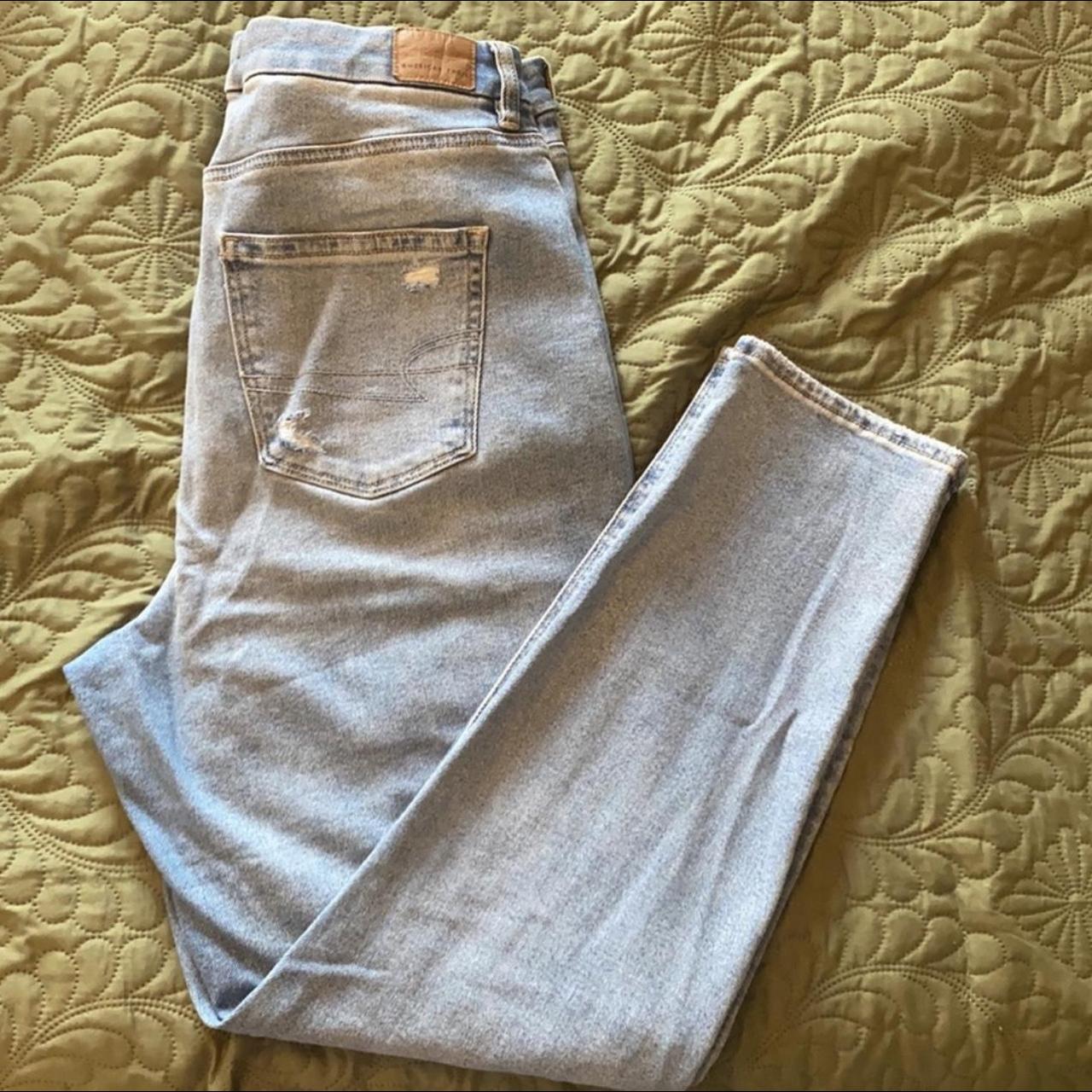 American eagle mom jeans with rips size 14 long ,... - Depop
