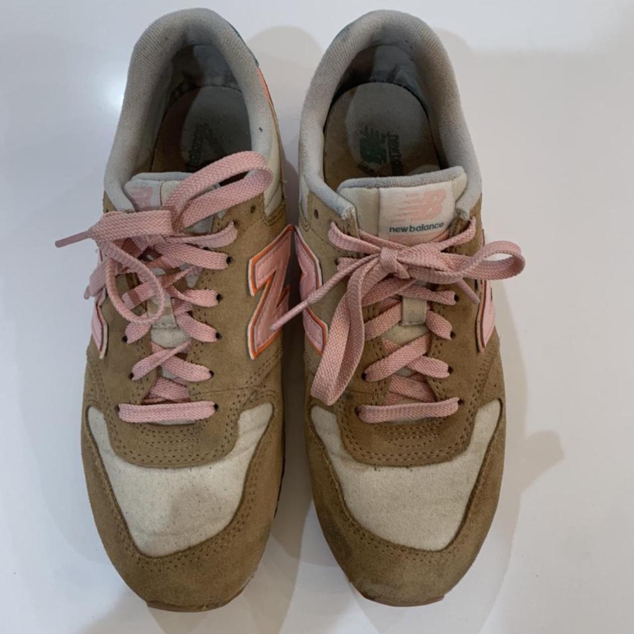 New Balance Women's Brown and Pink Trainers | Depop