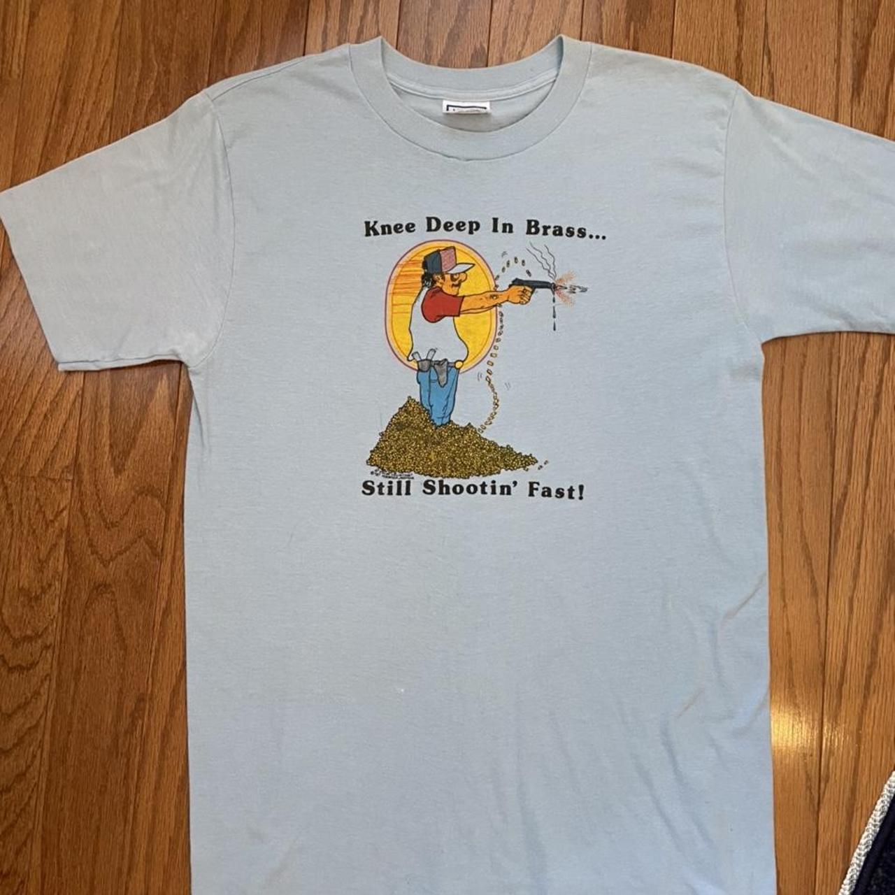 Sweet vintage novelty gun tee Single Stitch Made in... Depop