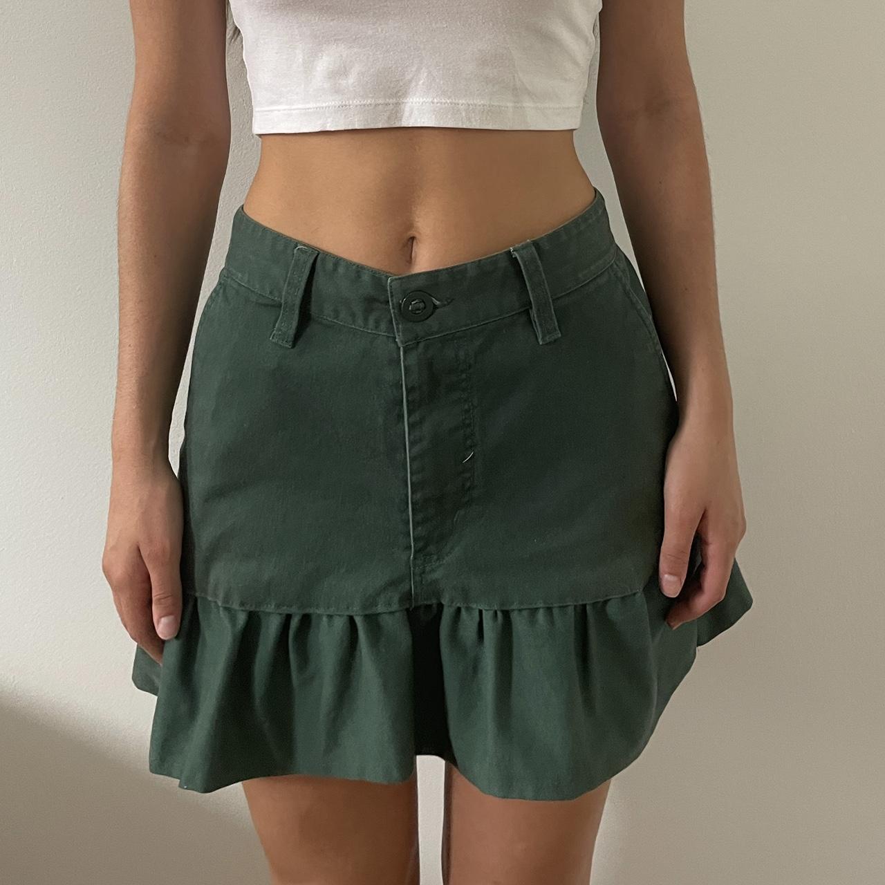 forest green ruffle fairy mini skirt completely one. Depop