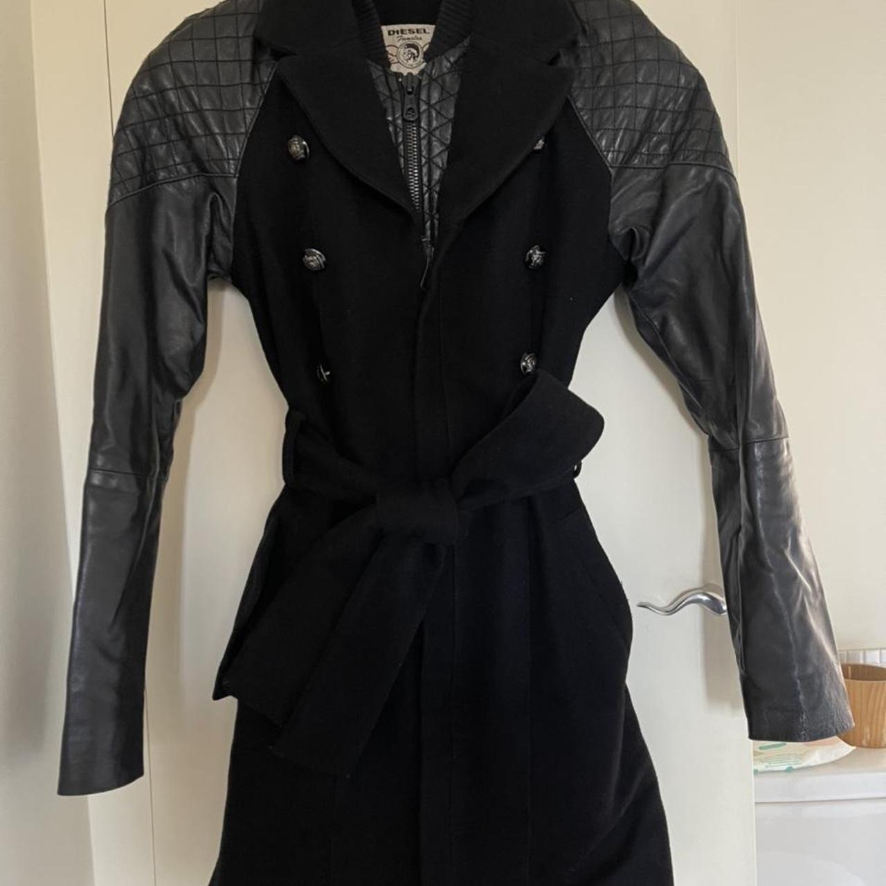 Diesel Women's Black Coat | Depop