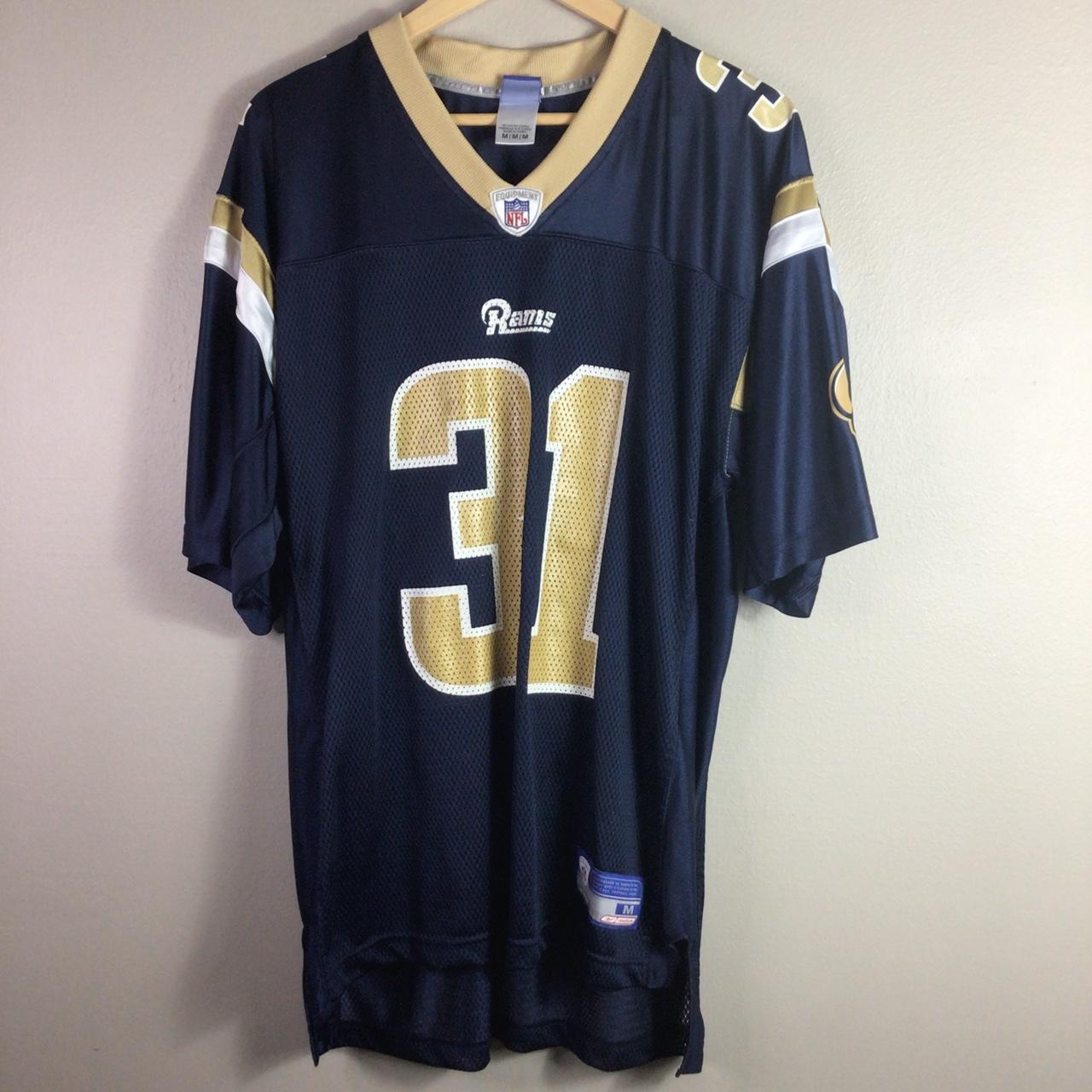 NFL Adam Archuleta 31 Rams Jersey T Shirt Navy Blue - Depop