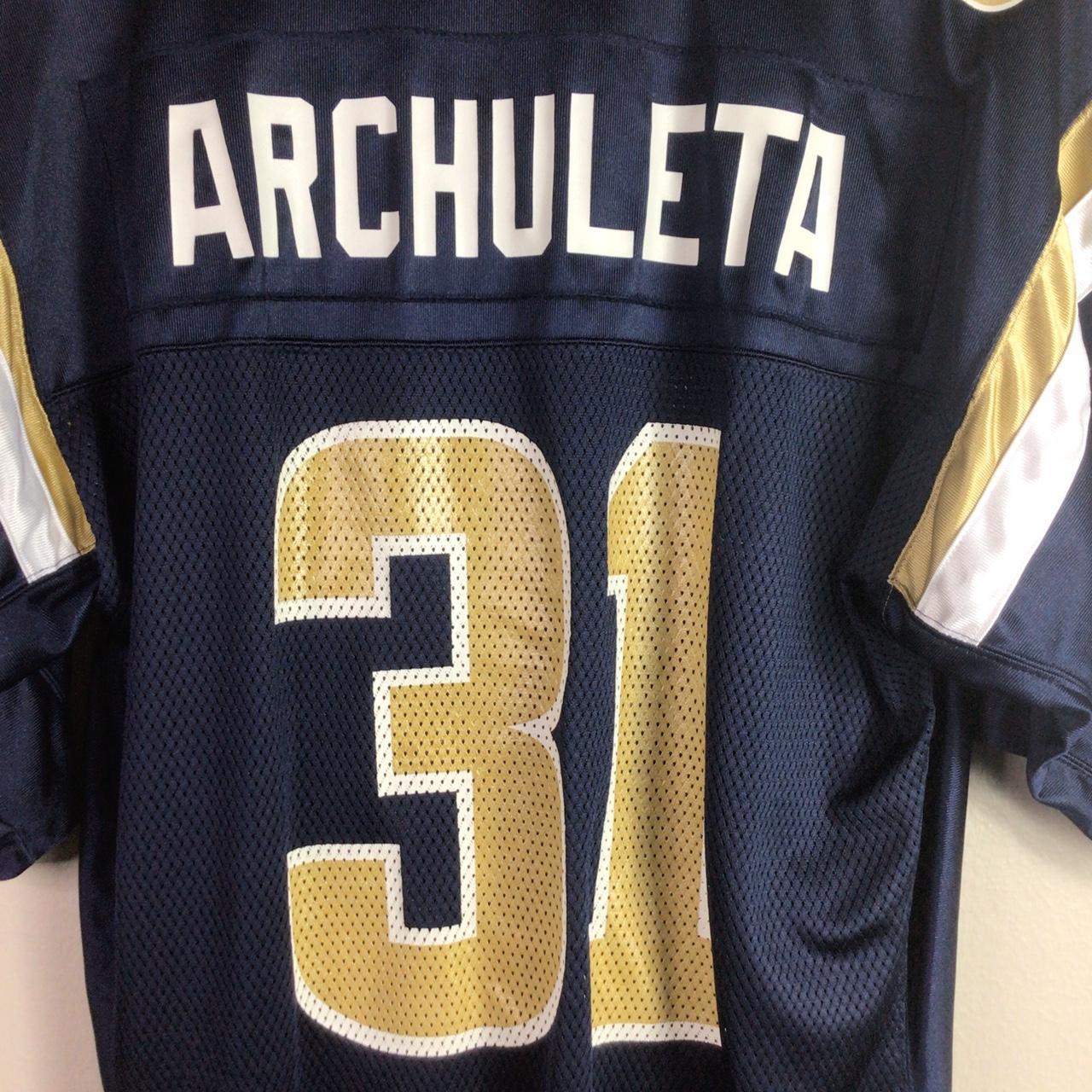 NFL Adam Archuleta 31 Rams Jersey T Shirt Navy Blue - Depop