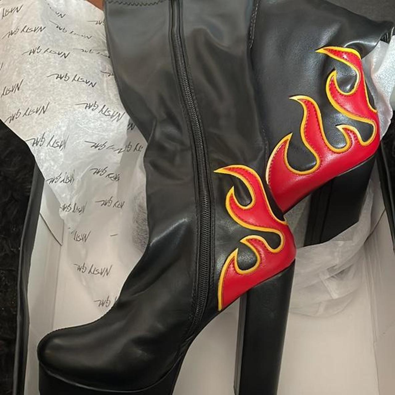 nasty gal flame boots