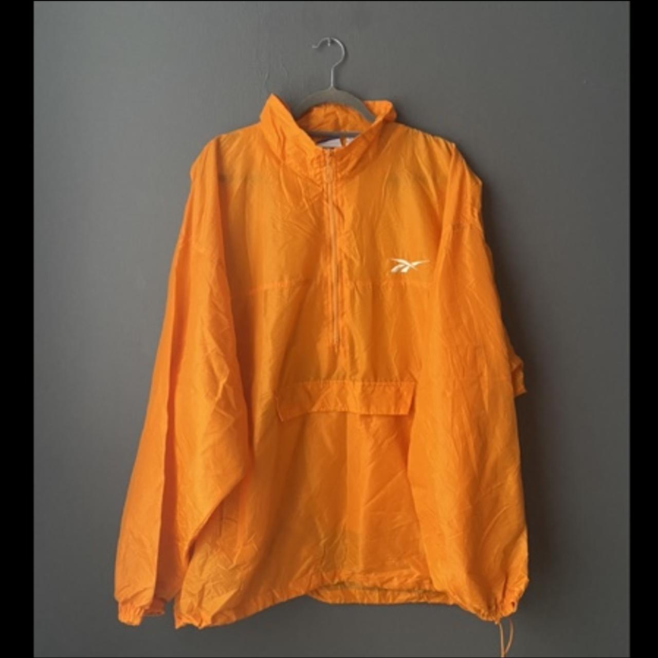 Vintage retro orange Reebok rain coat jacket/... - Depop
