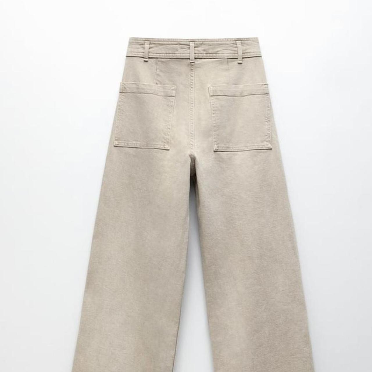 Zara ZW Marine Straight Jeans in Stone Size 34